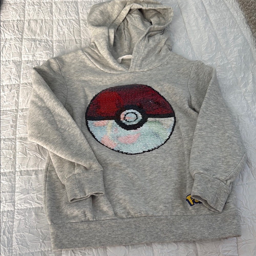 H&M Gray Hoodie with Poké Ball Design